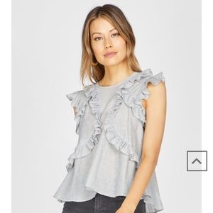Greylin pinstripe ruffled top 🤩
